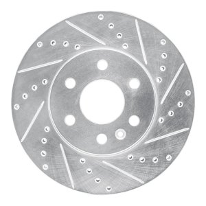 Chevrolet Colorado Brake Rotor (1) - Front Right - R1 Concepts - Drilled & Slotted - Silver - `15-`20